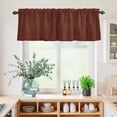 thumbnail image 5 of 3 Piece Kitchen Curtains and Valances Set Dark Brown Cafe Curtains 24 Inch Length Vintage Country Monochrome Chocolate Color Valance & Tier Curtain for Living Room Bedroom Window 54"x18"+27"x24"*2, 5 of 6