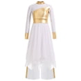 thumbnail image 4 of renvena Girls Praise Dance Dress Long Sleeve Prayer Robe Worship Liturgical with Palazzo Pants Outfit White 6, 4 of 8
