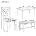 thumbnail image 2 of Harper & Bright Designs 6 Pieces Kitchen Upholstered Dining Table Set for 6 with Bench Wooden Rectangular Dining Table and 4 Chairs, Espresso, 2 of 12