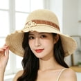 thumbnail image 4 of Harpily Fisherman Hats for Women Hollow Out Woven Air Permeable Large Brim Summer UV Protection Hat for Outdoor Activities, 4 of 4