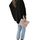 thumbnail image 5 of Qarigey Camisa de mujer con cuello en V Blusa suelta Manga larga Color sólido Top casual Prendas para la parte del cuerpo Negro XXL, 5 of 6