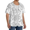 thumbnail image 2 of Goofa Hand Drawn Snake Printed Men's Casual Short-sleeved Shirt,Lightweight Breathable Button-down,Summer Casual men's top,Versatile Fashion shirt-4X-Large, 2 of 7