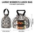 thumbnail image 5 of Boho Bohemia Geometric Line Art Drawstring Lunch Bag Women - Drawstring Lunch Bag Insulated for Work Office - Stain-Resistant Large Lunchbags for Women with Multi-Pockets, 5 of 6