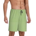 thumbnail image 2 of Balery Green Gingham Pantalones cortos de pijama de punto de algodón para hombre con cinturilla y bolsillos-3X-Large, 2 of 6
