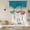 Turquoise, variant on Teal Red Ocean Waves Balloon Curtains 63 Inch Length for Living Room/Bedroom, Summer Beach Coastal Abstract Rod Pocket Privacy Door Curtains Decorative Tie Up Shade for Window 52"x63"