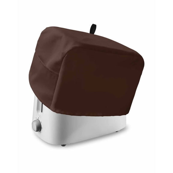Brown Pure Color Toaster Cover 2 Slice, Small Kitchen Appliance Covers, Aesthetics Contemporary Luxury Toaster Oven Cover with Loop, Bread Machine Cover Polyester Dust Cover Protection