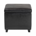 thumbnail image 6 of Baxton Studio Black Full Leather Small Storage Cube Ottoman, 6 of 9