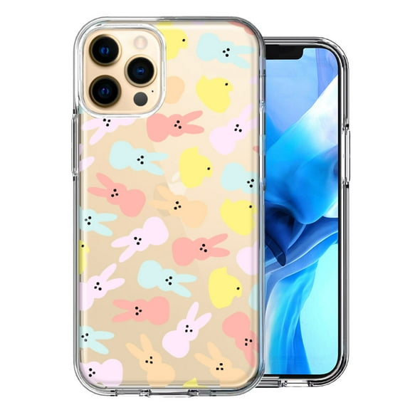 MUNDAZE for Apple iPhone 11 Pro Pastel Easter Polkadots Bunny Chick Candies Double Layer Phone Case Cover