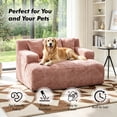 thumbnail image 6 of Homefun 61'' Oversized Chenille Chaise Lounge Chair,No Assembly Indoor Reading Sofa with 3 Pillows for Living Room Bedroom,Pink, 6 of 8