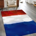 thumbnail image 2 of Red Blue White Striped Area Rugs 3'x5', Small Throw Rugs for Living Room Bedroom, Modern Abstract Art Stripes Farmhouse Indoor Outdoor Rug Non-Slip Low Pile Carpet Runner Reversible Floor Mats, 2 of 8