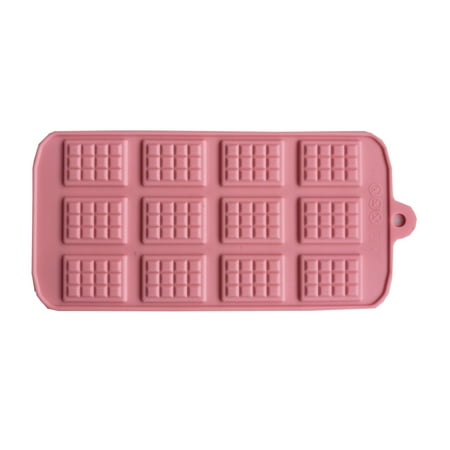 

CHAMAIR 12 Cell Silicone Waffle Chocolate Mould Fondant Candy Pastry Cake Baking Tools (Pink)