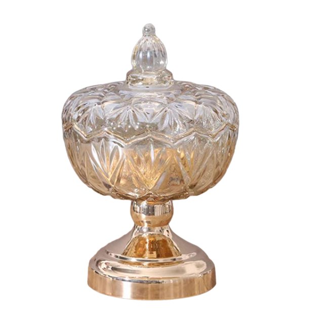 Cesta de frutas en tarro de cristal para guardar aperitivos en la cocina o para celebraciones. A