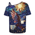 thumbnail image 6 of Qingpeng 4th of July Patriotic T Shirts for Women Summer Star Print Shirts Women's Independence Day Short Sleeve Casual Tee Tops, 6 of 6