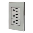 thumbnail image 1 of Placa De Acero Inox 3 Contactactos Aterrizados ADIR 4681 negro, 1 of 2