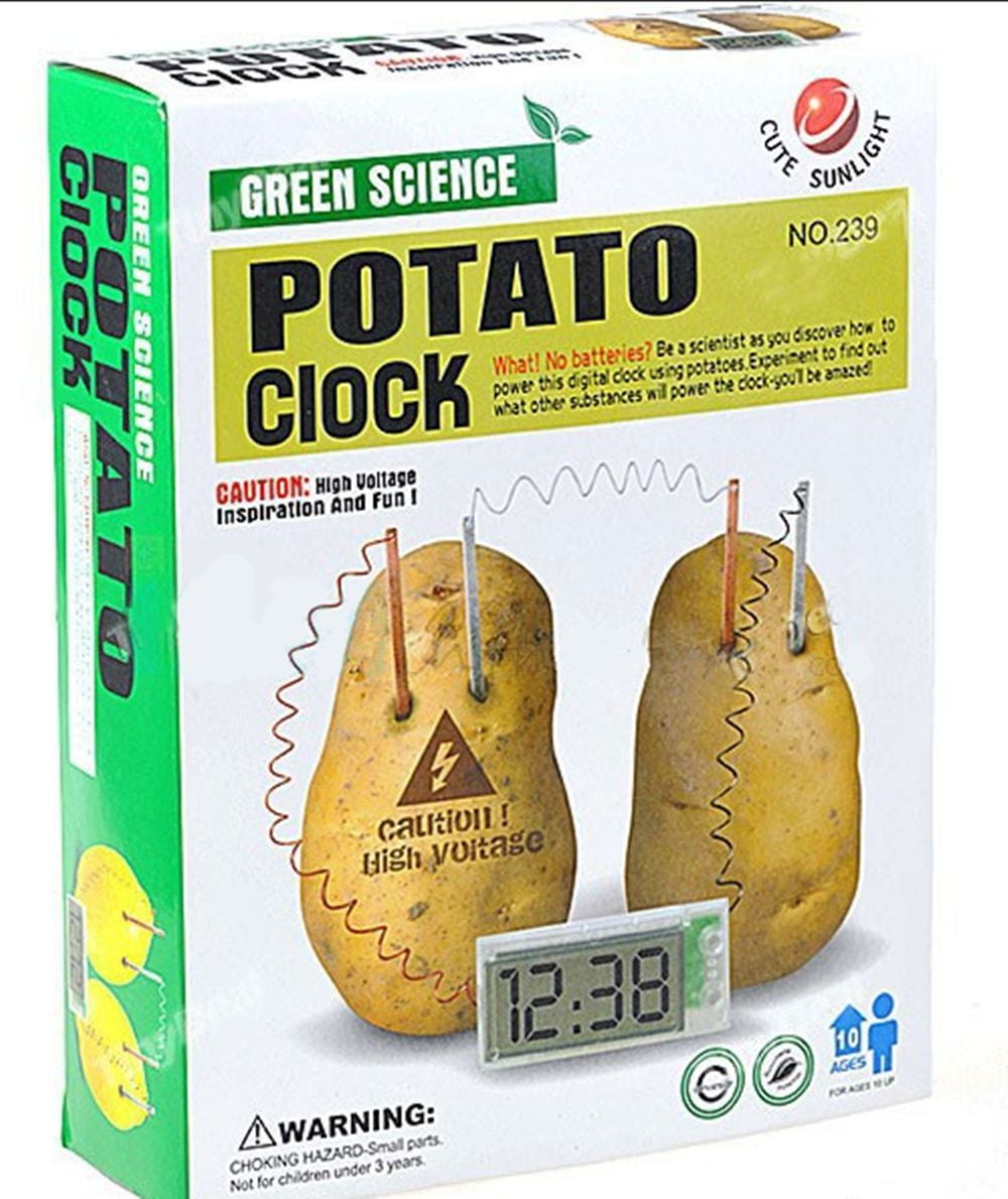 Potato Clock Science Experiment Kit Green Battery Home School Science Project Walmart Com Walmart Com