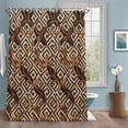Abstract Floral Shower Curtain for Bathroom, Retro Art Brown Beige ...