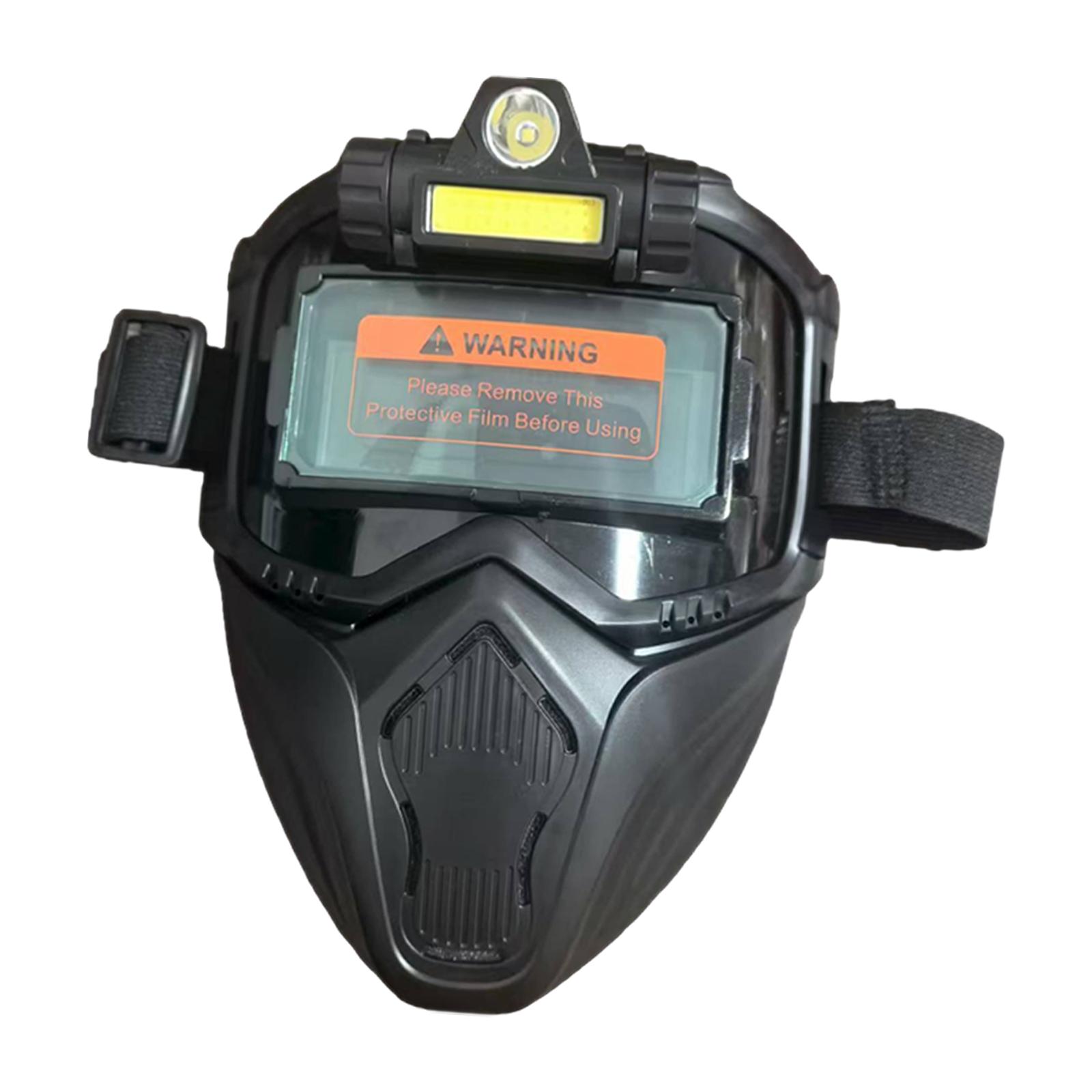 JISADER Auto Darkening Welding Face Cover Breathable Removable with Lights Face Hood