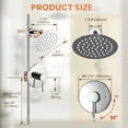 thumbnail image 6 of Round 1-Spray Patterns with 1.8 GPM 8 in. Wall Mount Rain Fixed Shower Head with Brass Valve, 6 of 7