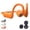 Orange, variant on Zlinib Rolling Low Stool with Backrest,Padded Seat Silent Casters,360° Swivel Silent Glide Chair,Small Soft Rolling Backrest Chair with Wheel for Home