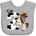 thumbnail image 3 of Inktastic I'm Two-cowboy Riding Horse Birthday Boys Baby Bib, 3 of 4