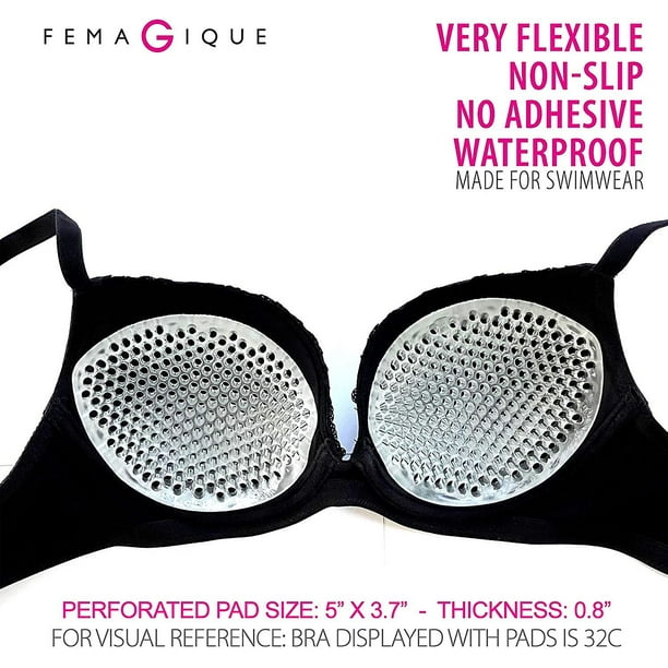 Silicone Bra Pads Inserts Cups - Waterproof Perforated Breast Padding For  Bathing Suit & Swimming A-b Cup