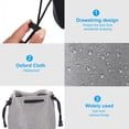 thumbnail image 4 of Unique Bargains Soft Drawstring Lens Case Lens Pouch Bag w Cotton Pad Gray 150x100x210mm, 4 of 5