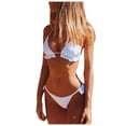 thumbnail image 2 of Swimsuits for Big Busted Women Solid Color High Waist Classic Ruffled Sexy Split Bikini Swimsuit Plus Size Womens Swimsuits on Clearance, 2 of 6