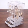 thumbnail image 1 of Fashionable Earrings Jewelry Box Transparent Acrylic Storage Boxes Display Rack Plastic Organizer Box, 1 of 5