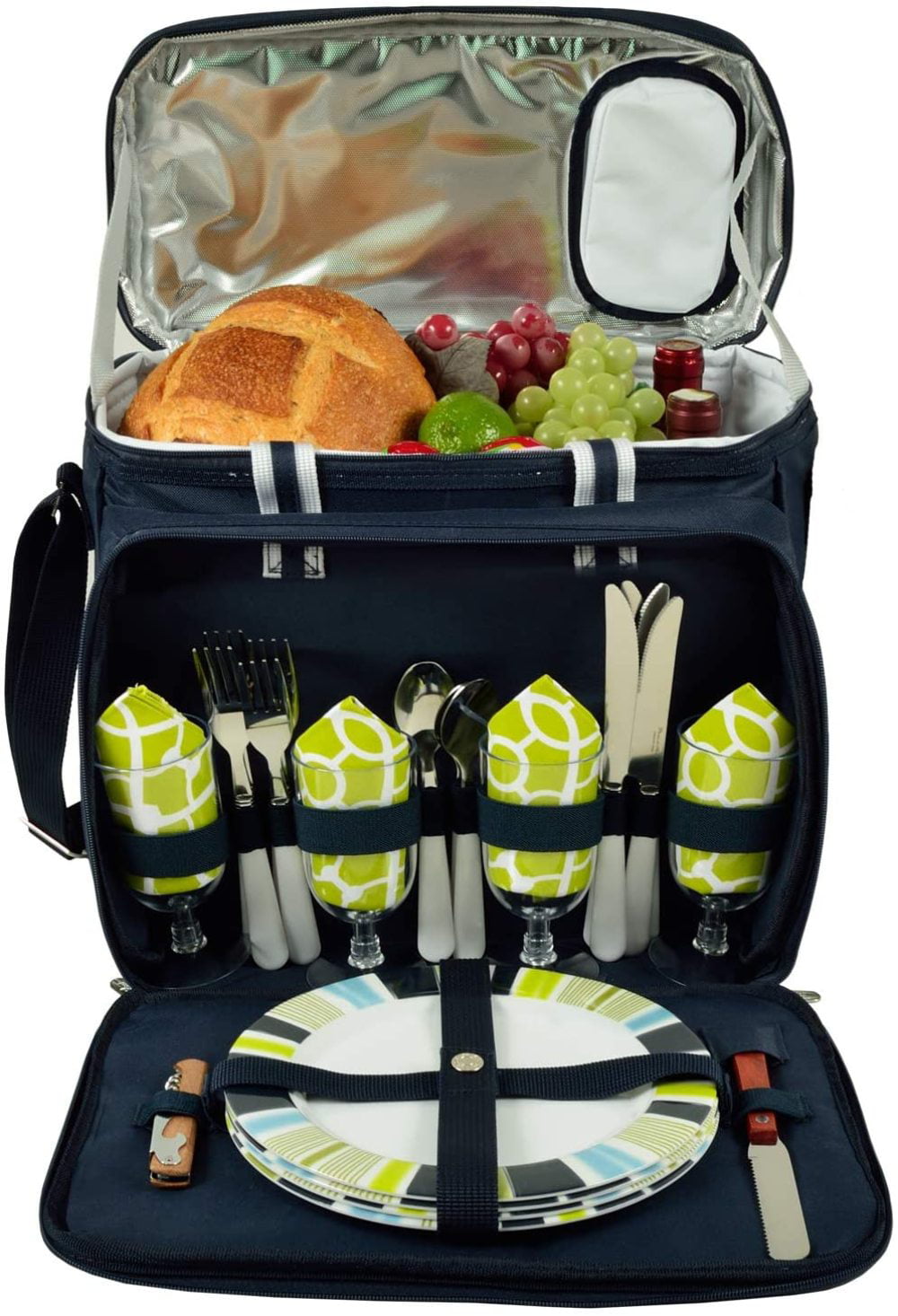 Original Insulated Picnic Cooler on Wheels with Service for 4 Designed & Assembled in The USA Picnic at Ascot 
