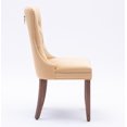 thumbnail image 3 of Set of 4 Velvet Fabric Dining Chairs Luxury Tufted Back with Nailed Trim and Back Ring Pull Home Kitchen Dining Room Chairs Armless Accent Side Chairs Solid Rubber Wood Legs, 3 of 8