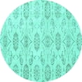 thumbnail image 1 of Ahgly Company Machine Washable Indoor Round Persian Turquoise Blue Traditional Area Rugs, 6' Round, 1 of 4