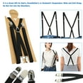 thumbnail image 3 of EIMELI Men Suspenders Women Elastic Adjustable Adult Braces Suspender Kids Children Boys Girls Accessories - X Back with Metal Hooks 4 Clips On 0.59 inch Wide, 3 of 7