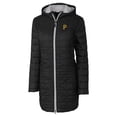 thumbnail image 2 of Women's Cutter & Buck  Black Pittsburgh Pirates Rainier Primaloft Eco Insulated Hooded Full-Zip Long Coat, 2 of 3