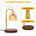 thumbnail image 5 of BEEPRINCESS Candle Warmer Lamp with Timer and Dimmable Light, Adjustable Height Jar Candle Warmer, Gold Glass Shade, 2 Bulbs, 5 of 7