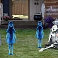 thumbnail image 4 of 2-Pack Halloween Ghost Girl Garden Stake Lights, Gothic Glowing Blue Floating Phantom Yard Figurine Craft, Spooky Glow Landscape Path Lamp for Theme Party Display Outdoor, 4 of 8