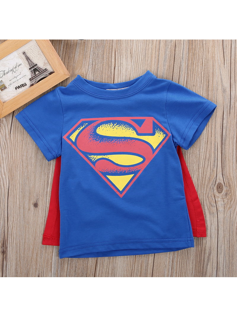 følelsesmæssig Implement medlem Toddler Kids Boys Short Sleeve Superman T-Shirt Tees Costume Clothes Tops -  Walmart.com