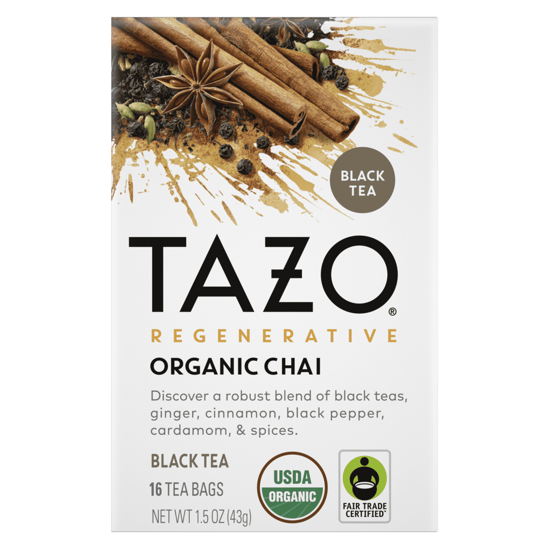 TAZO Tea Bag Regenerative Organic Chai 16 Count Box