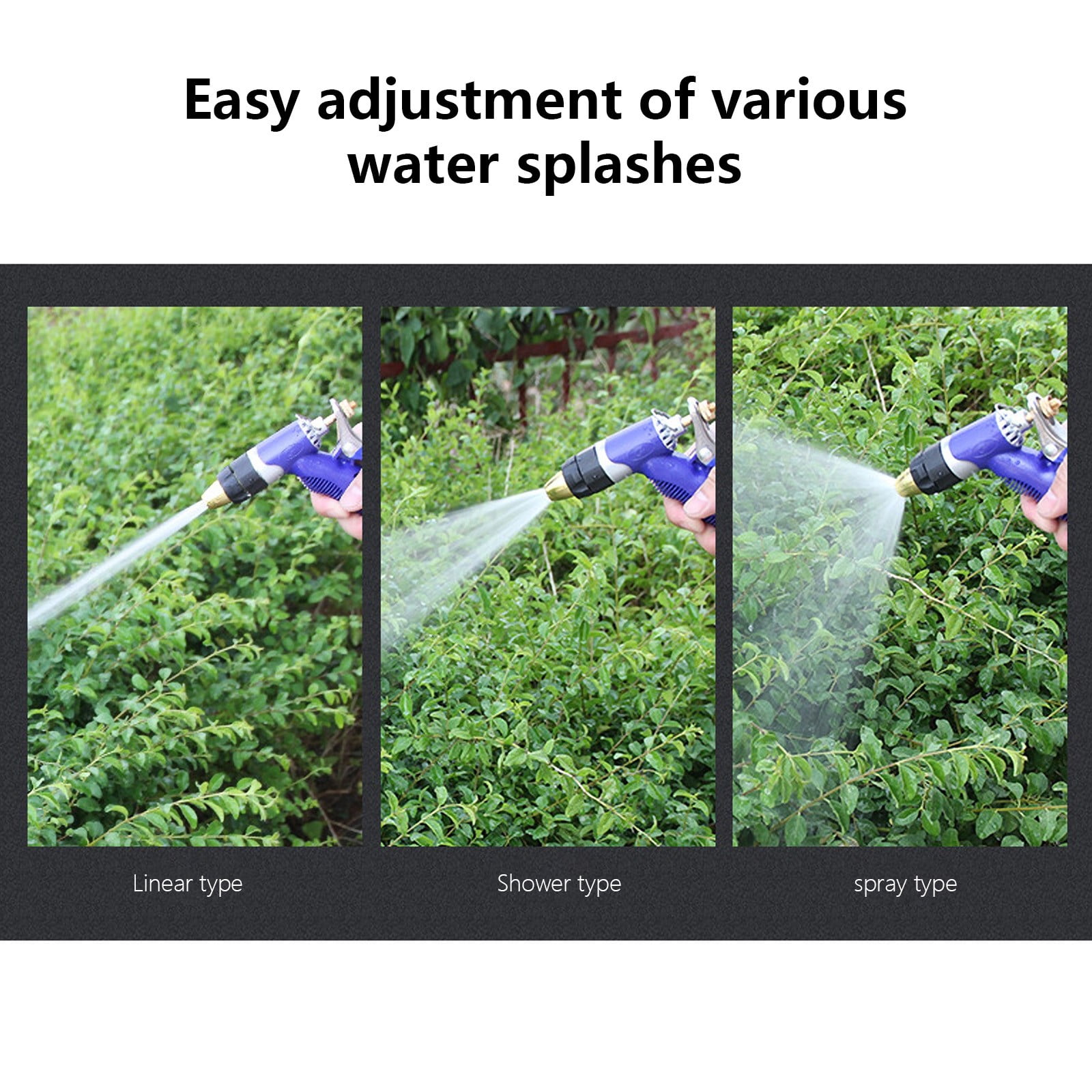 Pressure Washer, Spray Nozzle, High Pressure Water Nozzle, Brass Pressure Washer Gun, with 4 Patterns for Watering Garden Washing Cars and Showering Pet