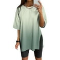 thumbnail image 2 of Women Oversize Sports Shirt Short Sleeve Blouses Summer Loose Tops Functional Shirt Tunic Loose With Slits, 2 of 5