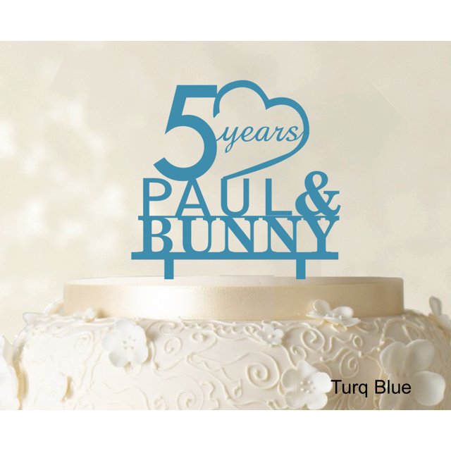 Happy Birthday Cake Topper Csutom Name Turq. Blue Cake Topper Cake Decoration Color Option Available 6-7 Inches Wide