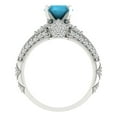 thumbnail image 4 of 1.99 ct Brilliant Round Cut Turquoise 14k White Gold Solitaire with Accents Engagement Bridal Wedding Ring Band Set size 11, 4 of 7
