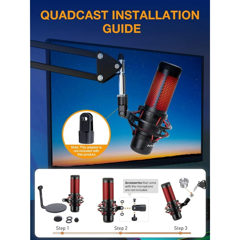 SUNMON QuadCast Boom Arm, Adjustable Mic Arm Stand for HyperX