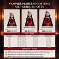 thumbnail image 5 of Virmaxy Toddler Halloween Costume Vampire Dress Red Black Lace Tulle Bell Sleeve with 4 Piece Accessories Set Wand Necklace Bracelet Headband for Party 3T-9T, Red, 5 of 6