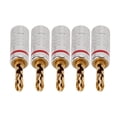 thumbnail image 3 of Audio Banana Plug, Serrated Banana Plug Prevent Short Circuit  For Siding For 12 AWG To 18 AWG Speaker Wire Red, 3 of 8
