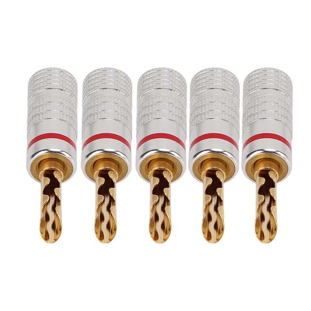 Fiche Banane Dentelée, Fiche Banane Audio Anti-Court-Circuit pour Cinéma Maison Rouge