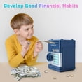 thumbnail image 2 of Caja fuerte para niños de 3 a 12 años, caja fuerte con código, caja fuerte electrónica, cajero automático, hucha, niño, juguete, regalo para niños, azul marino JM, 2 of 5