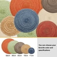 thumbnail image 6 of Uxcell 6pcs Round Braided Placemats 7" Non-Slip Round Table Mats for Dining Tables Washable Heat Insulation Woven Placemats, Brown, 6 of 7