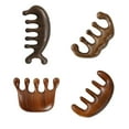 thumbnail image 3 of Natural Sandalwood Massage Comb For Hair And Scalp Anti Static Five Teeth Design, 3 of 6