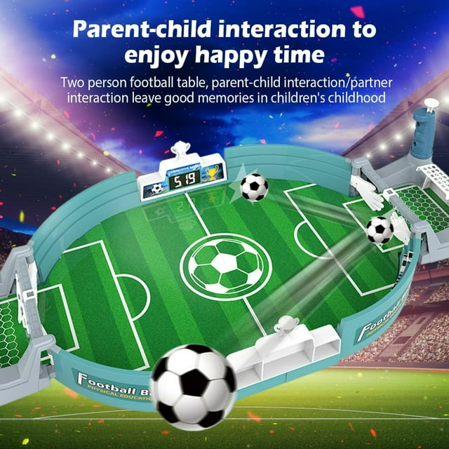 Mini Football Games Portable Football Table Board Games with 2 Mini Football Fun Interactive Soccer Game Toy Reusable Competitive Soccer Toys for Kids Adults Family Party