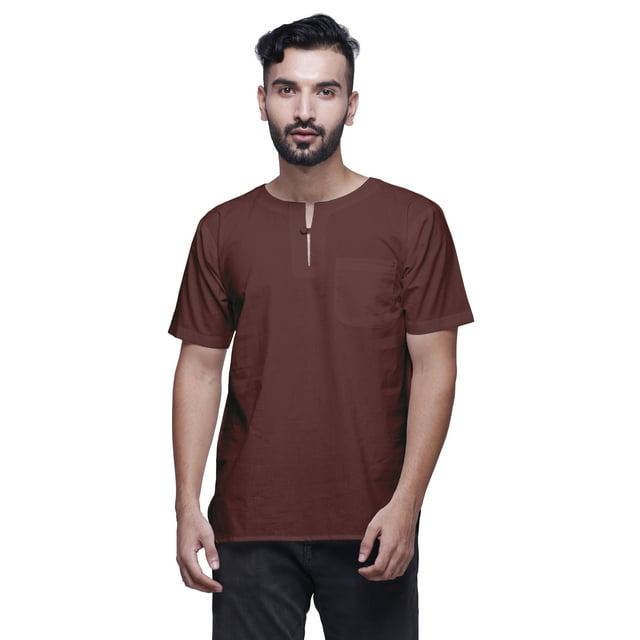 Atasi Keyhole Neck Indian Cotton Poplin Ethnic Kurta Wedding Kurta Men